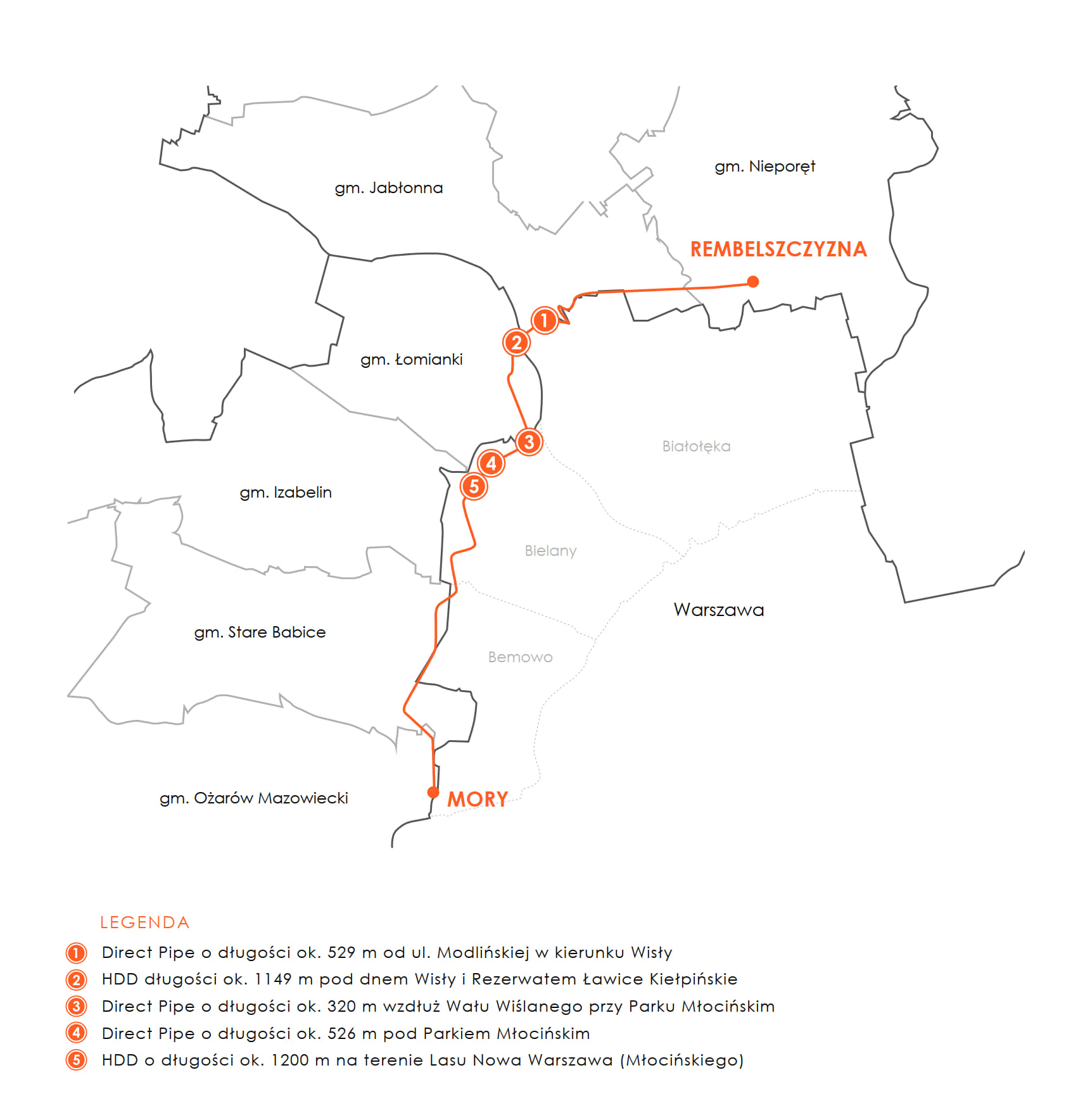 Mapka Warsaw-Pipe technologie bezwykopowe